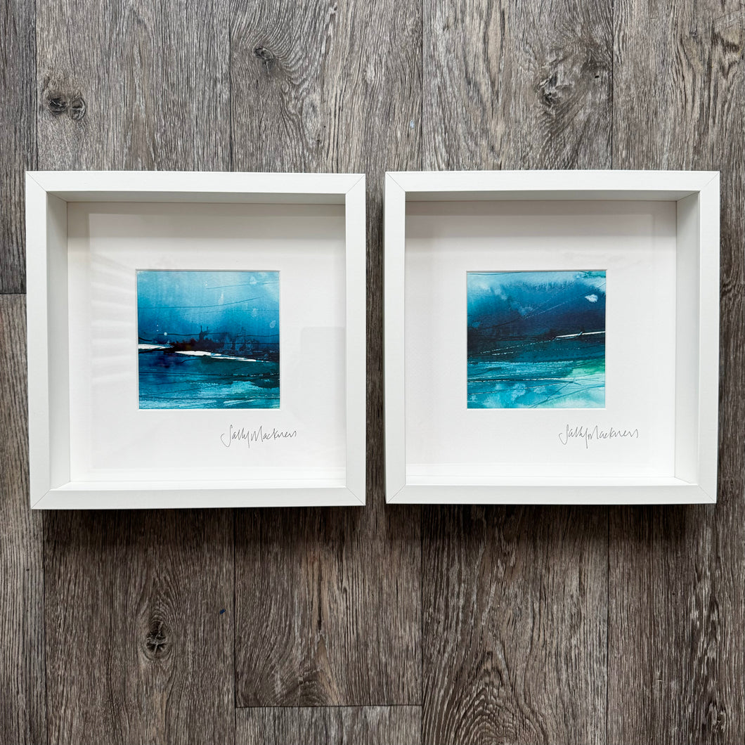 Out at Sea 2 - 2 framed paintings