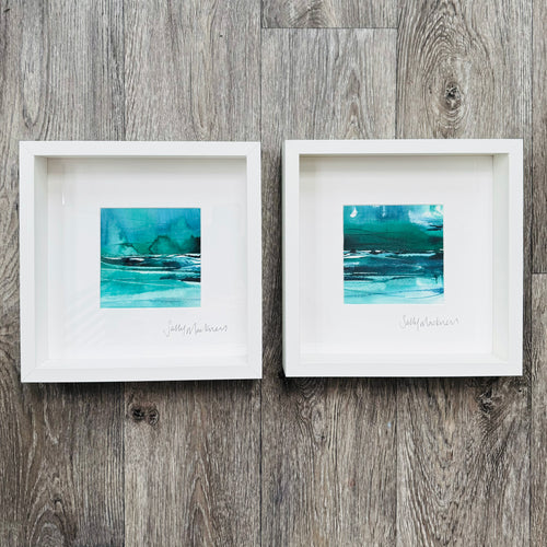 Out at Sea 1 - 2 framed paintings