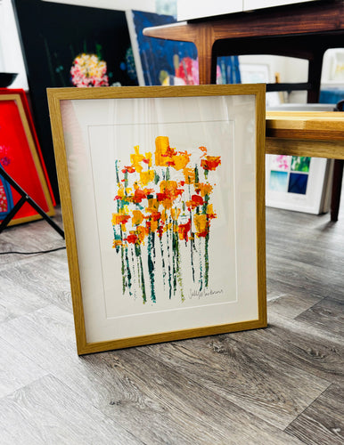 Daffodils - on paper, framed